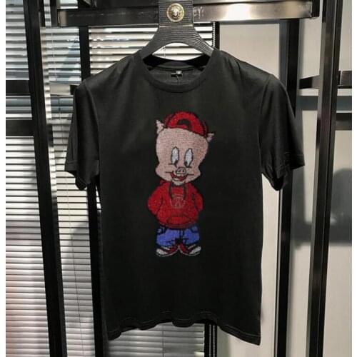 Best-Selling Male Diamond T-shirt Short-Sleeved Streetwear Casual Fashion Design Slim Brand Men T Shirts