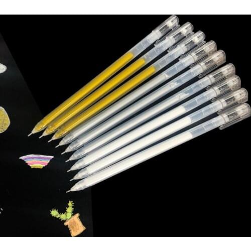 3Pcs/Set Large Capacity 0.6mm Fine Tip White Gel Pen Highlighter Marker Pen Sketch Drawing Art Markers Comic Design Art Supplies