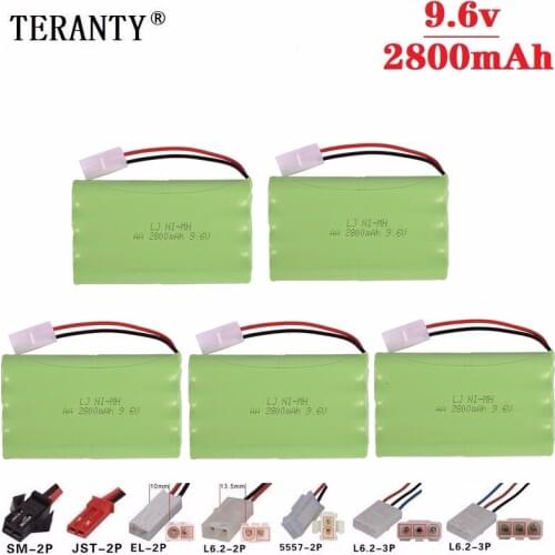 H Model ) Ni-MH 9.6V 2800mah Battery + 9.6v Charger For Rc toy Car Tank Train Robot Boat Gun AA 9.6v Rechargeable Battery Pack