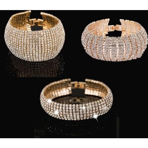 Fashion Exaggerated Temperament Popular Jewelry Jewelry Female Rhinestone Big Circle Bracelet Crystal Lady Bracelet Jewelry