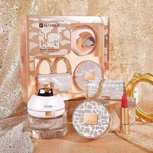 All In One Professional Make Up Set Box Small Purse Lipstick 3 Color Powder Mat CC Cream Girls Chinese Makeup Kit Full Mackup