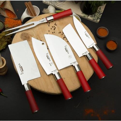 Lazbisa Kitchen Knife Set Meat Vegetable Chef Knife Set of 6 Action-Almazan-Chinese Line-Nakiri-Chef2-Fork