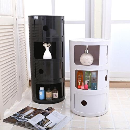 Yonntech 3 Tier Drawer Round Bathroom Cabinet Corner Cupboard Storage Bedside End Table