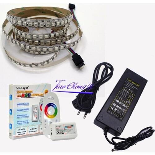 2021New 5M 12V 5050 120LED/M RGB LED Flexible Strip Light+2.4G RGB controller+10A power