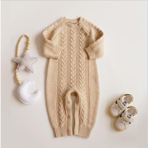 2021 new boys girls knitted rompers cotton full sleeve autumn babys jumpsuit