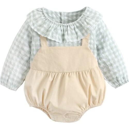Newborn Clothes Autumn Plaid Baby Romper