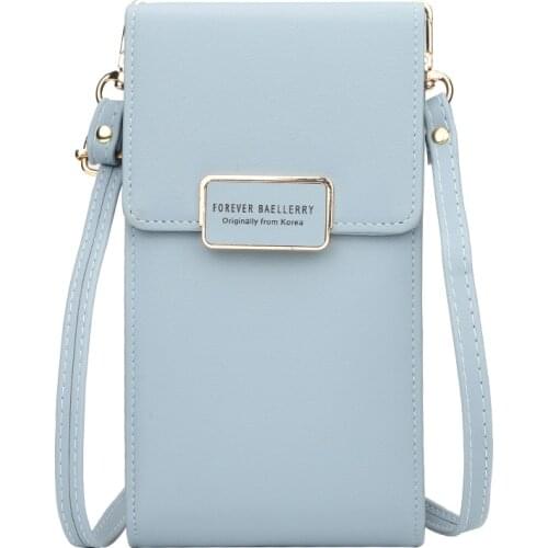 2020 Solid Color High capacity Lock student Wallet New Fashion PU Leather Phone Women Wallet Shoulder Bag Coin Card Holder Purse