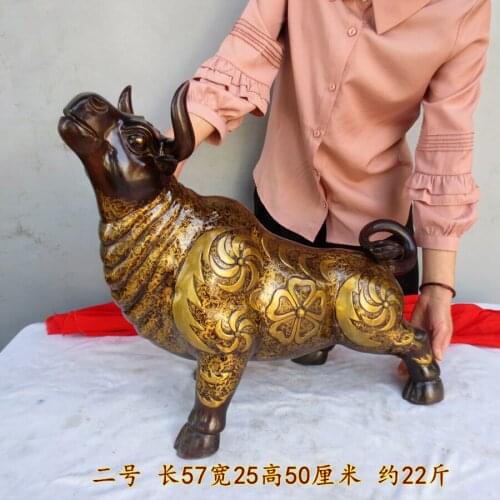 Huge 2021 Southeast Asia HOME SHOP Company Business booming bring good luck money Success Bull FENG SHUI bronze Sculpture statue