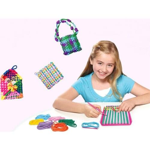 Braided Elastic Rope Loom Knit Creative DIY Toy Rope Loop Weave Wallet Storage Bag Toys Children Handmade Braid Toys For Girls