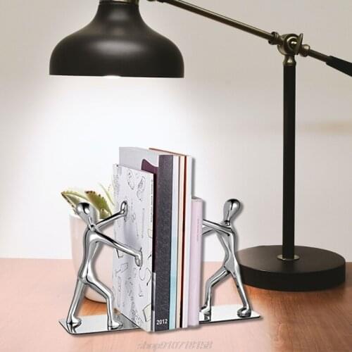 Heavy Duty Man Nonskid Bookends Art Decorative Zinc Alloy Man Book End Metal Book Support for Shelves for Books Jy1 21 Dropship