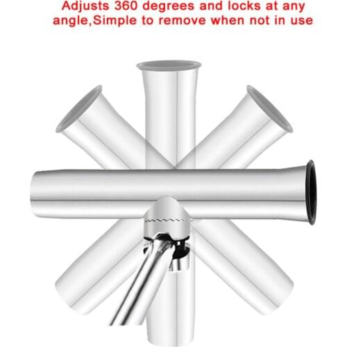 316 Stainless Steel Clamp on Fishing Rod Storage Holder Rack with Mount Gasket for Rails 26mm to 32mm