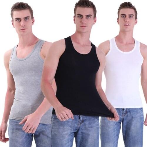 Vest Elastic Tight-fitting Modal Solid Color Sports Vest Mens Slim Bodybuilding Bottoming Shirt Racer Vest