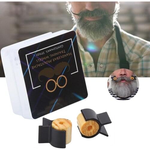 1Pair Portable Handlebar Moustache Training Wheel Men Mustache Styling Template Beard Shaping Tool Black Safety Razor Accessory