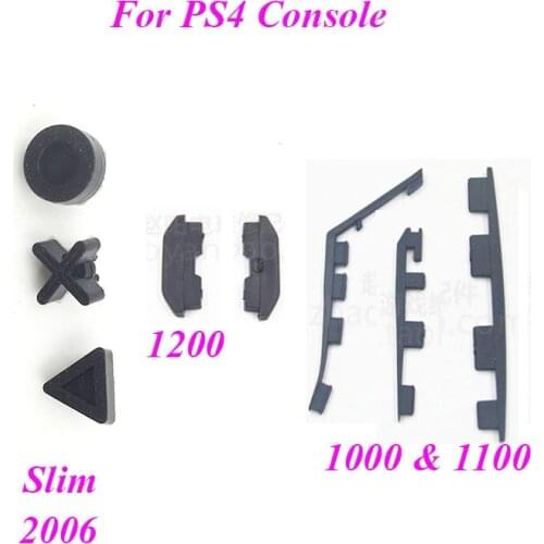 10SETS Black White For PS 4 Slim 2006 1100 1000 Bottom Rubber Pad Button For PS4 1200 1206 Console Silicon Rubber Feet Cover