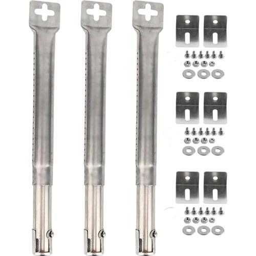 3PCS Universal Stainless Steel Pipe Tube Burners BBQ Grill Tube Burners BBQ Gas Grill Parts Replacement For Lowes Model Grills