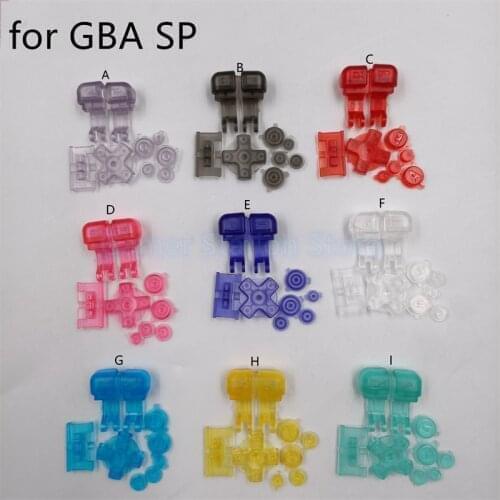 54sets Transparent Color L R A B D-Pad button Key Part for Nintendo Gameboy Advance SP for GBA SP Replacement accessories