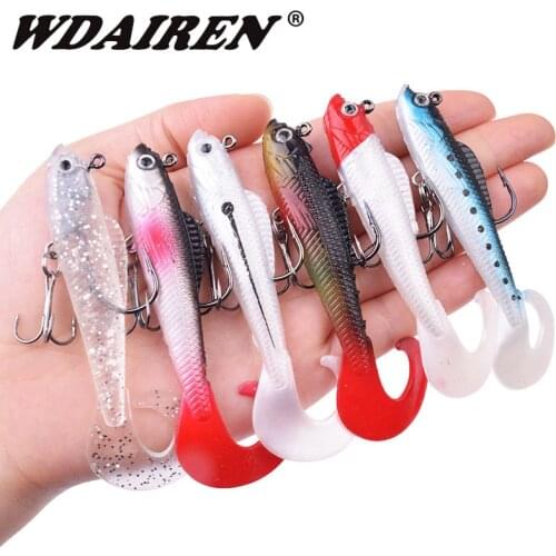 6PCS Mixed Colors Fishing Lure Set 85mm 8.5g Jig Wobblers Soft Baits Artificial Silicone Bait Sea Bass Carp Spoon Fishing Tackle