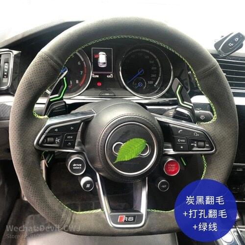 DIY for audi a2 (8z) a3 (8l) a4 (b5 b6) avant a6 (c5) a8 (d2) s4 car steering wheel covers suede hand-stitched Grip accessories