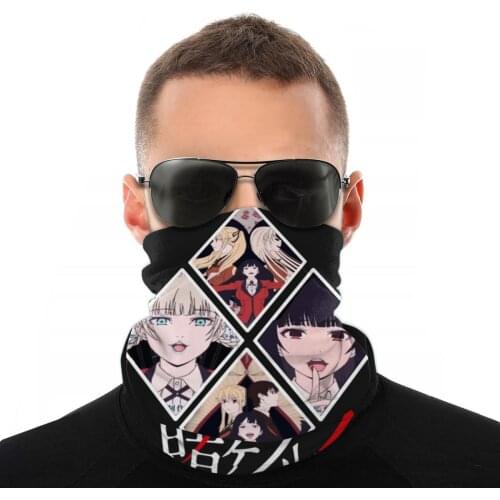 Kakegurui Anime Japan Magic Scarf Half Face Mask Tube Scarf yumeko jabami Seamless Bandanas Protective Headband Outdoor Hiking