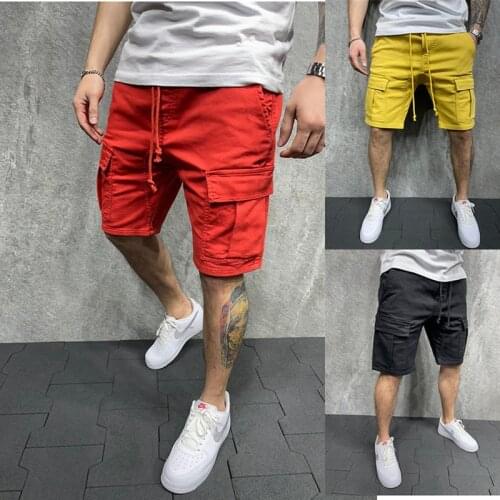 Hip Hop Overalls Pants 2021New Summer Mens Fashion Casual Sports Jogging High Street Multi-Pocket Polyester Five-Point Shorts