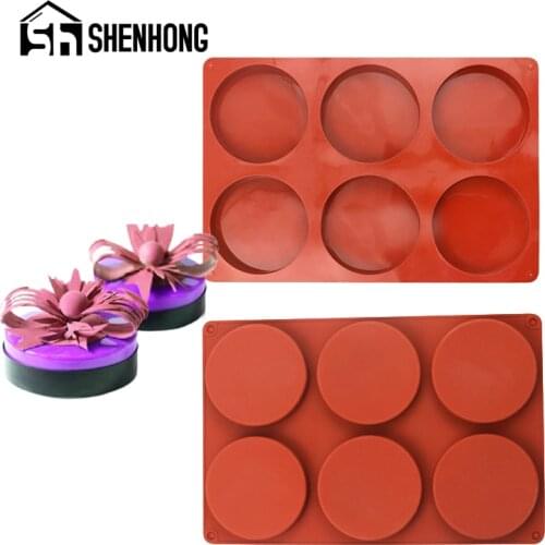 SHENHONG 10 Types Mousse Molds Cylinder-Shaped Silicone Cake Mould Dessert Decoration Muffin Pan Kitchen Pastry Baking Tools