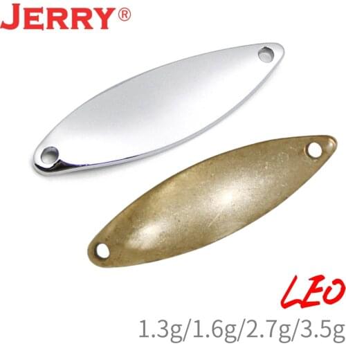 JERRY 50 pieces 1.6g 2.7g 3.5g Quality DIY Unpainted Fishing Lure Micro Narrow Blank Brass Trout Flutter Spinner Metal Spoons