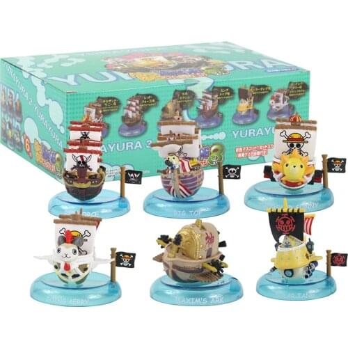 6pcs/Set 5-7cm OP Anime Thousand Sunny Going Merry MAXIM Pirates Ship PVC Action Figure Cartoon Mni Model Toys Kids GIft