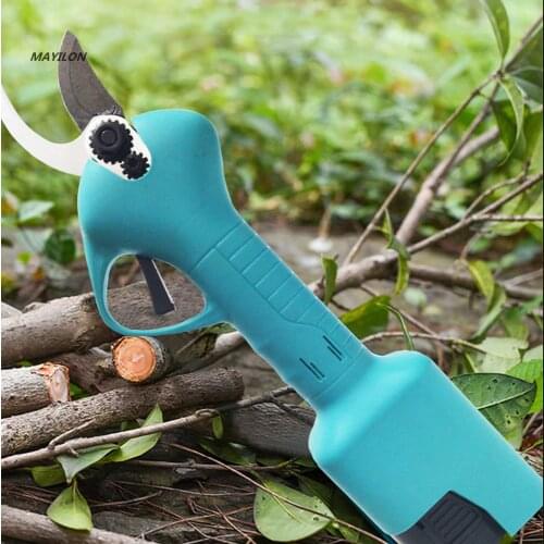 16.8V Electric Pruning Shears Cordless Secateur Rechargeable Pruning Scissors 30mm Pruners Garden Cutting Tools with 2 Batteries