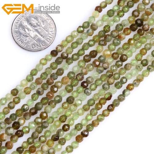 Gem-inside Natural Tiny Small Spacer Seed Faceted prehnites Beads For Jewelry Making Strand 15inches DIY Jewellery