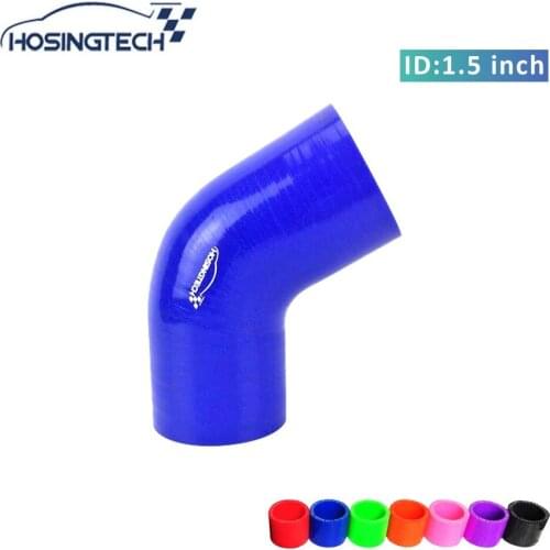 HOSINGTECH- high quality 38mm(1.5") blue 60degree silicone air intake hose for automotive