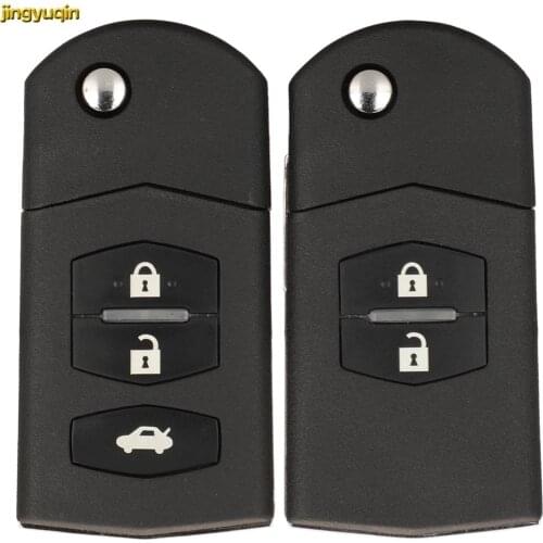 Jingyuqin Remote Car Key Fob Shell For Mazda Demio 2 M2 3 M3 5 M5 6 M6 CX7 CX9 MX5 RX8 MPV 2/3 Buttons with Battery Holder