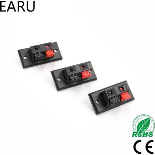 2017 Hot 5 Pcs 2 Positions Connector Terminal Push in Jack Spring Load Audio Speaker Terminals Plug Socket LED Aging Tester