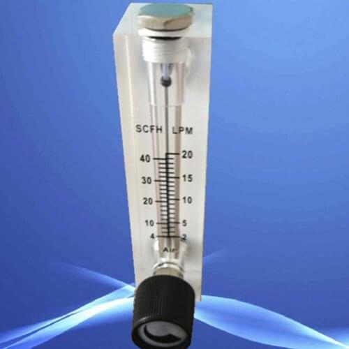 LZM-6T 2-20LPM / 4-40SCFH panel type acrylic flowmeter Air (flow meter air ) with adjust valve bass fitting Female