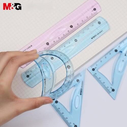 M&G Unbreakable Clear Rulers set Scale Bendable Flexible Rubber Rulers Transparent Shatterproof Flexi Plastic Folding Rulers