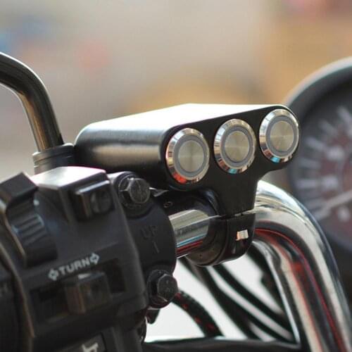 Motorcycle 3 Buttons Handlebar Headlight Brake Fog Light Switch with Indicator Electrical Motorcycle Switches