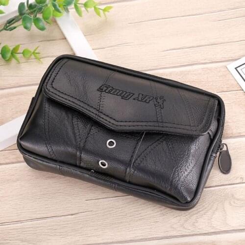 Vintage Men Waist Fanny Pack Belt Bag PU Leather Phone Pouch Travel Hip Hanging Purse