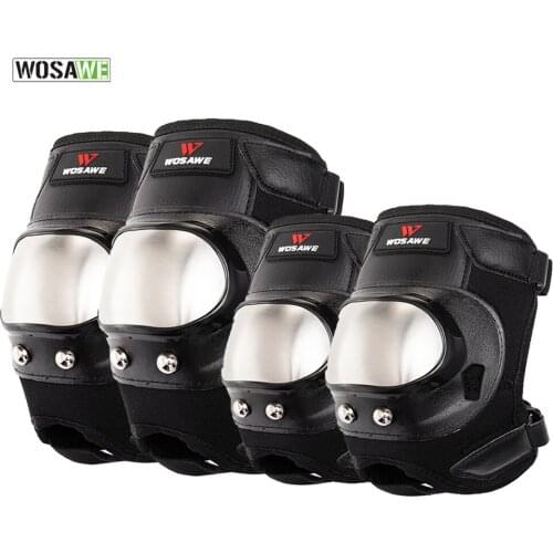 Stainless Steel Elbow Knee Pads Adult Knee Protector Sport Safety for Skiing Motorcycle racing MTB Cycling Skateboarding