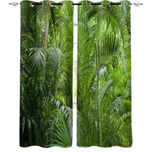 Jungle Green Dense Forest Window Curtains Window Blinds Living Room Decor Bedroom Kids Curtain Panels With Grommets