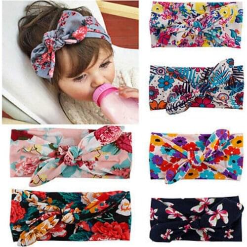 New Colorful Boho Newborn Toddler Headband Ribbon Elastic Baby Headdress Kids Hair Band Girl Bow Knot
