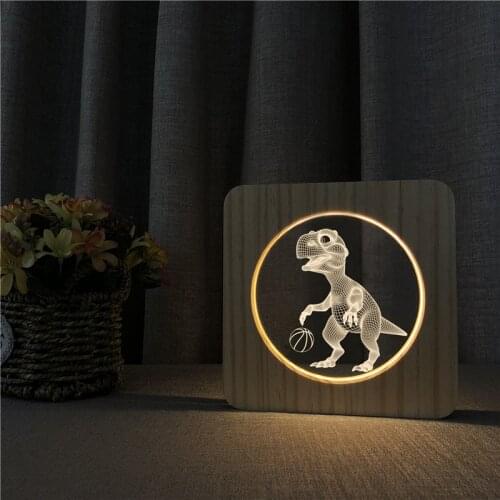 Dinosaur 3D LED Night Lamp Kids Room Decor Plastic Acrylic Desk Light Colors USB Night Light for Baby Christmas Gift Dropship