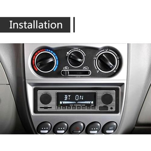 12V 1 Din Bluetooth Vintage Car Radio MP3 Player Stereo USB AUX Classic