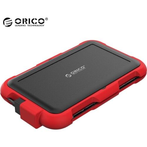 ORICO 2.5" USB3.0 Type A Waterproof Shockproof External Hard Drive Enclosure with Cable and Hook for 7/9.5mm SATA HDD SSD