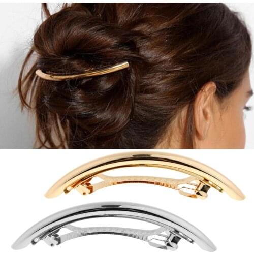 2x French Large Tube Hair Barrette Spring Ponytail Holder Hairpin Hair Clip Accessories