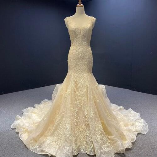 J66964 JANCEMBER Mermaid Evening Dress 2020 Chapel Train Lace Up Back With Train Evening Gowns abiye gece elbisesi