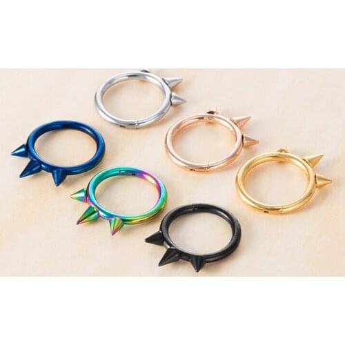 1pc Septum Piercing Hoop Nose Ring Clicker Hinged Segment Stainless Steel Cartilage Earring Helix Daith Ear Tragus Body Jewelry