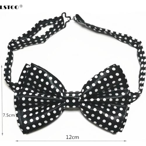 12*7.5 cm Unisex Men Dots Printed Bow Tie Double layer Adjustable Butterfly Neck Tie for Wedding Party LJ007