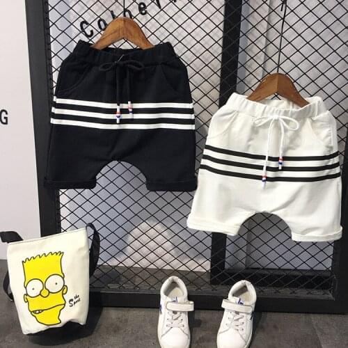 2021 Boys Striped Shorts Baby Boy Knee Length Pants 2-7 Years Kids Summer Casual Cotton Childrens Sport Short Pants