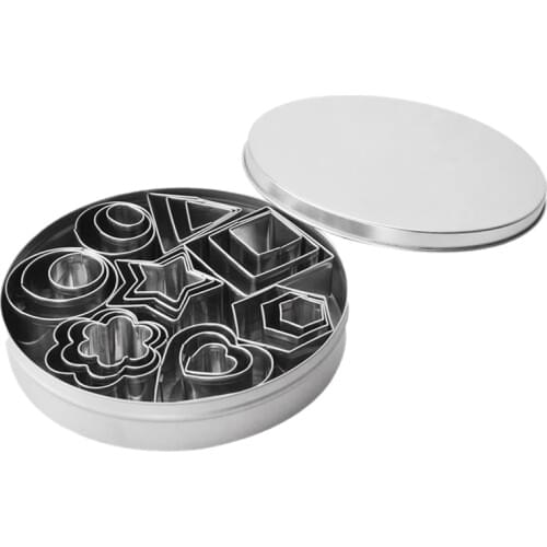 24 Pcs Mini Cookie Cutter Shape Set Cookie Mold Stainless Steel Pastry Dough Donut Clay Metal Baking Mold Cake Mold Tool