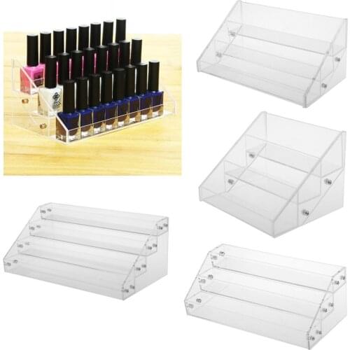 3 Tiers Acrylic Nail Polish Display Stand Transparent Acrylic Plastic Cosmetics Storage Holder Organizer Holds 24 Bottles