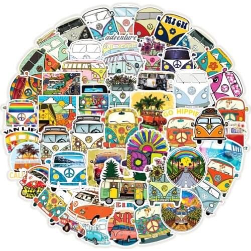 50PCS/Pack Hip-hop Outdoor Bus Bike Graffiti Stickers For Laptop Suitcase Guitar Skateboard Waterproof Decals Sticker
